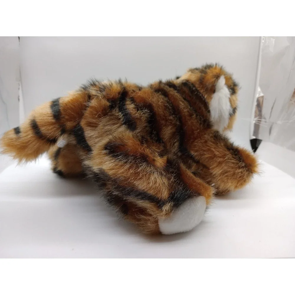 Plush Tiger Stuffed Animal Orange Black Striped Chinese Good Fortune Paw 11 inch